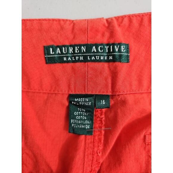 Lauren Ralph Lauren~Woman Size 16~ Orange Chino Bermuda Shorts Stretch Active. - Picture 2 of 9